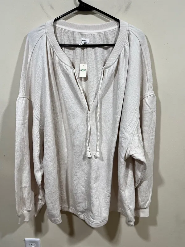 NWT Aerie Easy Street Sweatshirt plus size XXL ivory oversized - Image 8