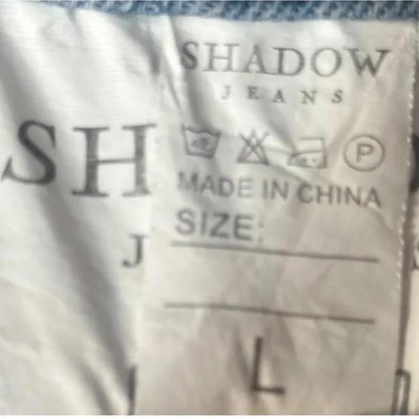 Womens Shadow Jeans Y2K Embroidered Rose Distressed Crop Jeans Light Wash Size L - Image 8