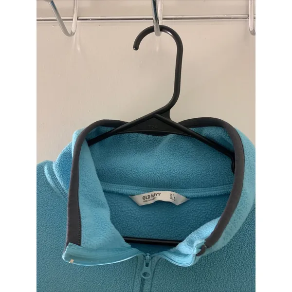 Old Navy Women's 1/4 Zip Fleect Pullover Top Collar Size Large Blue - Image 8