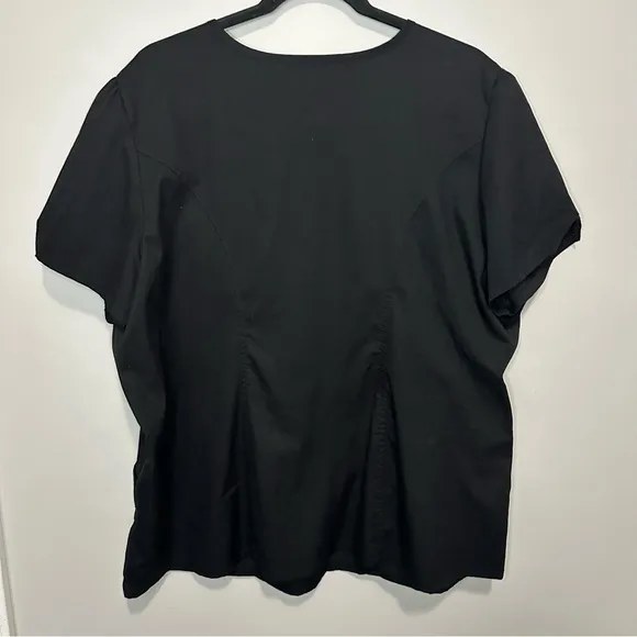 Women’s Jaanuu Size 1x Black Short‎ Sleeve Scrub Top With Pockets - Image 4