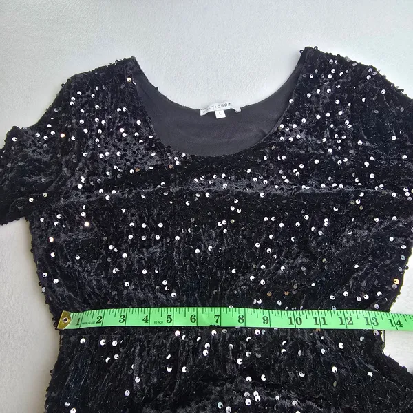Baltic Born NWOT Julia Sequin Maxi‎ Dress Black Long Sleeve Side Slit L - Image 10