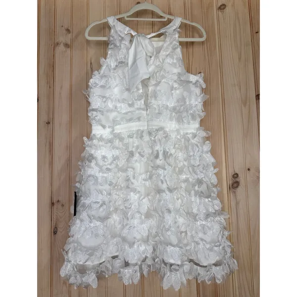 NWT Lulus Dearly Adored White Applique Halter Sleeveless Mini Dress Cocktail L - Image 6