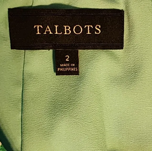 Talbots Blue and Green Geometric Lined Skirt Size 2 - Image 3