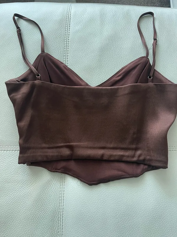 ZARA Brown Corset Top - Image 5