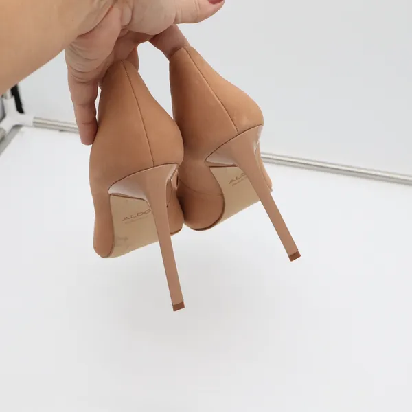 Aldo Pumps Womens 8.5 Pointed Toe Stiletto Tan Faux Suede Heels Good - Image 10
