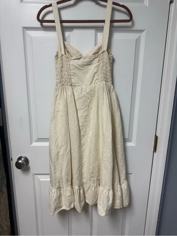Women's Cream Midi Sundress with Ruffle Hem - Image 4