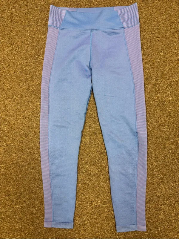 OFFLINE by Aerie Blue Pink Textured 7/8 High Rise Seamless Leggings XL - Image 2