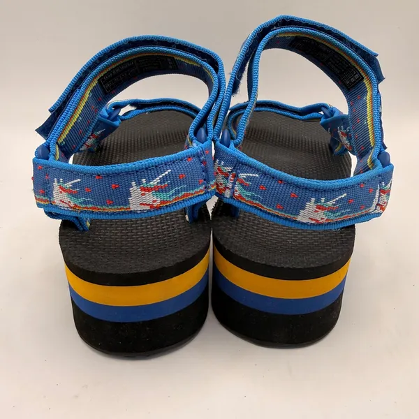 Teva Flatform Universal Blue Unicorn Print Platform Sandals 1008844 Womens 5 - Image 5