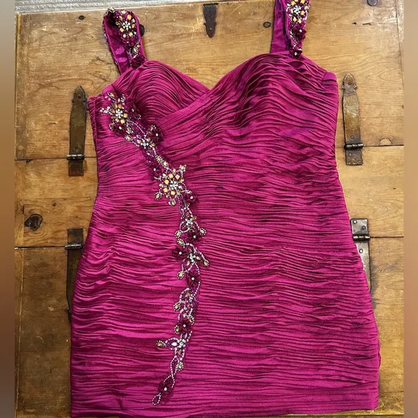 May Queen Pink Embellished Ruched Formal Party Evening dress Size 20 - Image 2