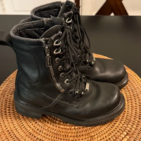 Milwaukee brand Black Lace-Up Combat Boots‎ - Image 2