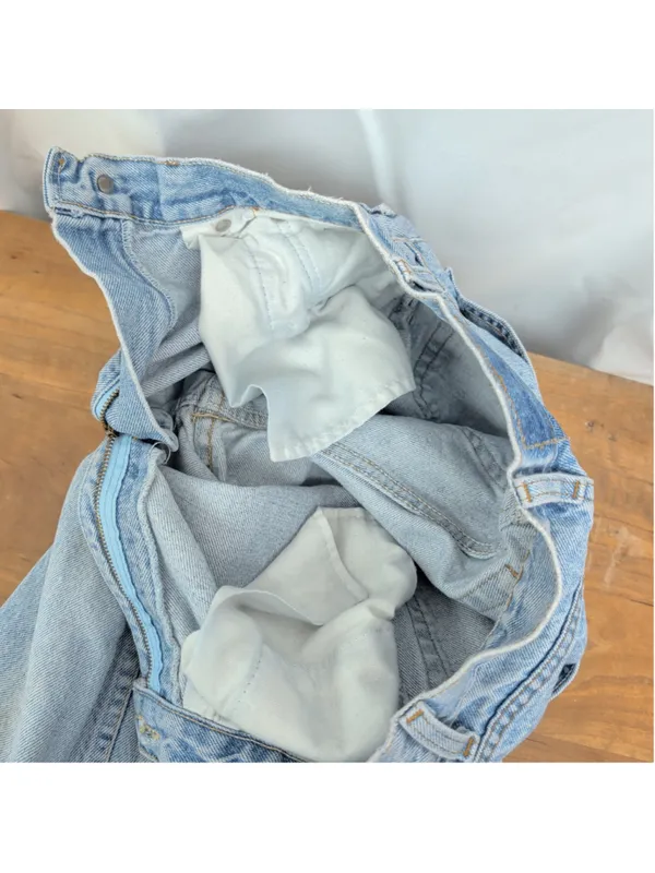Vintage Distressed Levi's High Waisted Tapered Ankle Slit Jeans - Image 4