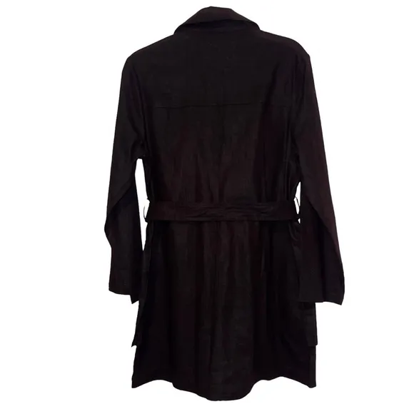 NWT ZARA Dress M women linen blend black button down - Image 5