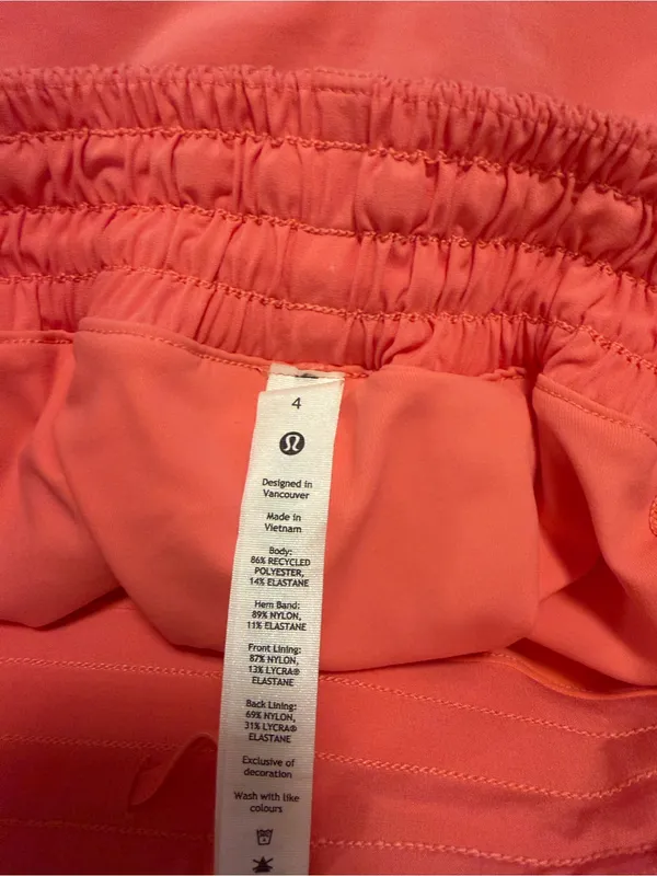 Lululemon Hotty Hot Coral Pink Athletic Skort - Image 3