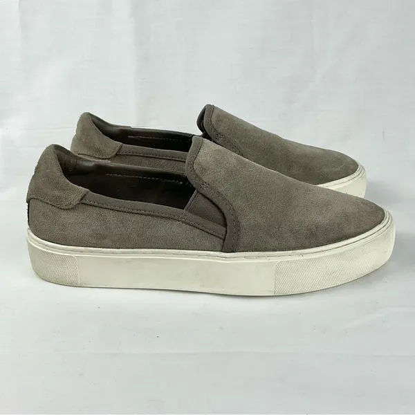 UGG Jass Gray Suede Platform Sneakers Sz 8.5 Slip On Casual - Image 4