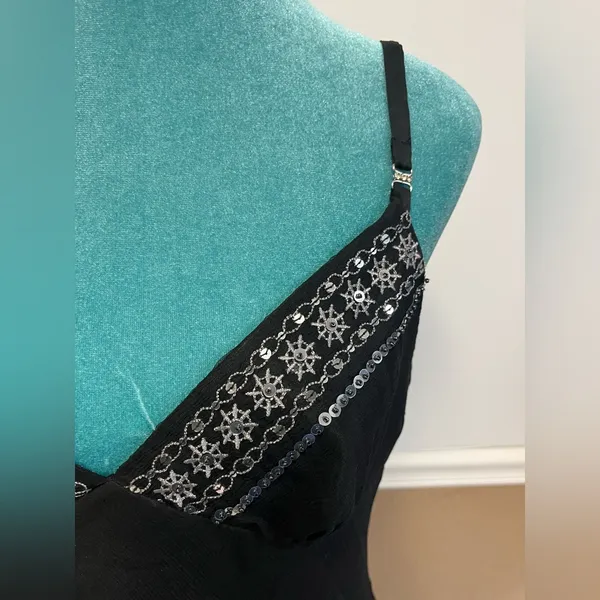 Laundry by Shelli Segal 100%‎ Silk Black Handkerchief Hem Cami Top Size M - Image 7
