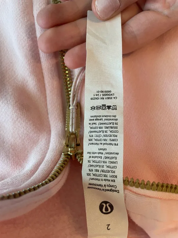 Lululemon Scuba Cropped Full-Zip Pink - Image 5