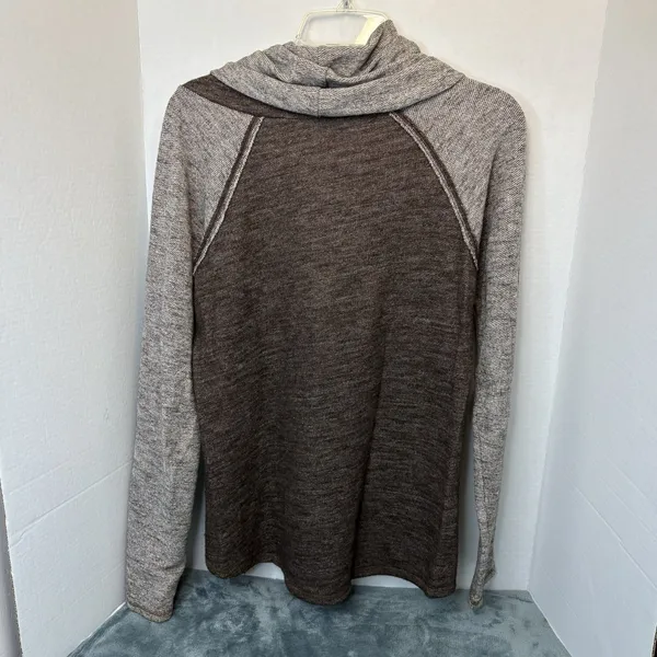 KUHL Nova Womens Brown Knit Cowl Neck Wool Blend Pullover Sweater Sz M - Image 4