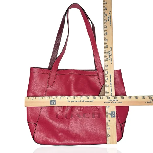 Coach C4063 Leather Horse‎ Carriage Tote Bag Burgundy/Maroon Charm - Image 5