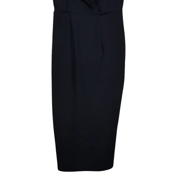 Selfie Leslie Ruffle Off The Shoulder Solid Sheath Dress Black Elegant Size S - Image 4