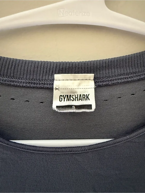 Gymshark Gray Long Sleeve Cropped Training Top Drawcord Hem Women S - Image 4