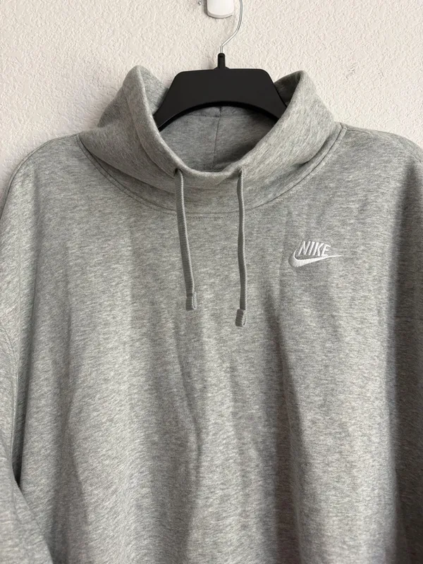 Nike Plus Size Oversized Mock-Neck Fleece Sweatshirt in Grey, Size 3X, NWT - Image 9