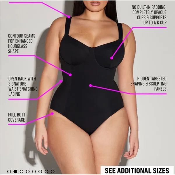 NEW TA3 Lifty Black One Piece Shapewear Swimsuit Large J / K Cup - Image 2