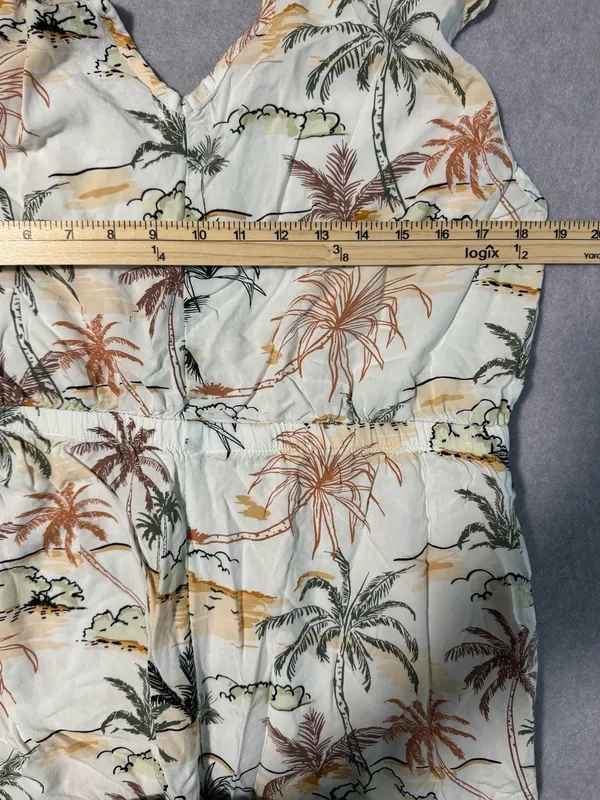 World Market Palm Tree Print Jumpsuit, Size S/M - Image 2