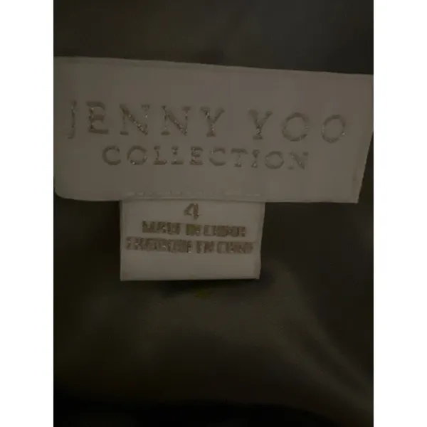 Jenny Yoo Collection Olive Green Velvet One Shoulder Maxi Gown Dress Size 4 - Image 5
