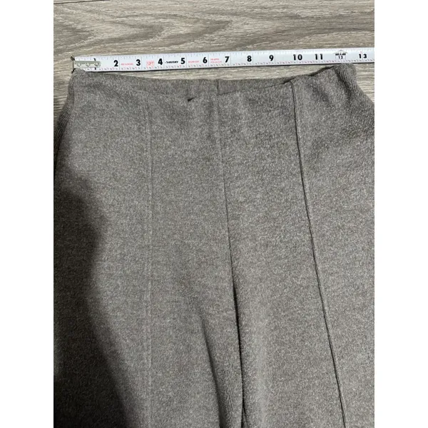 Zara Minimalist Hight Waist Pants‎ Size S Grey Wide Leg Knit Pants Seam Detail - Image 6