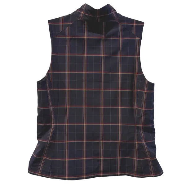 Walter Hagen Clubhouse Reversible Vest Dark Navy Plaid Golf Active Women Medium - Image 5