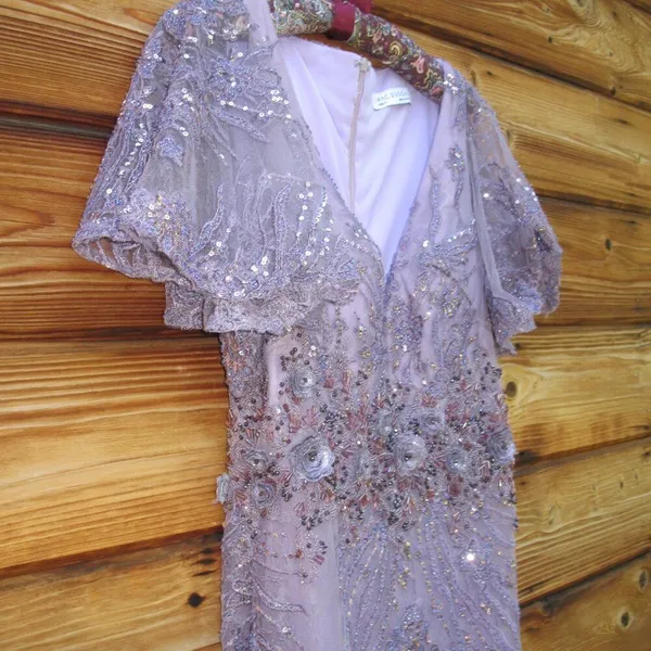 Mac Duggal $798 67493 Womens VINTAGE FLUTTER SLEEVE EVENING GOWN Dress - Image 8
