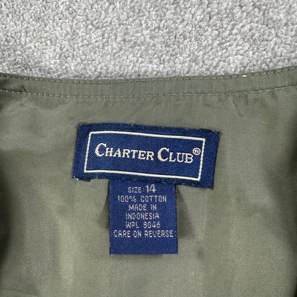 Charter Club Western Vest Button Up Women's 14 Green/Brown 2000s V-Neck Grunge - Image 7