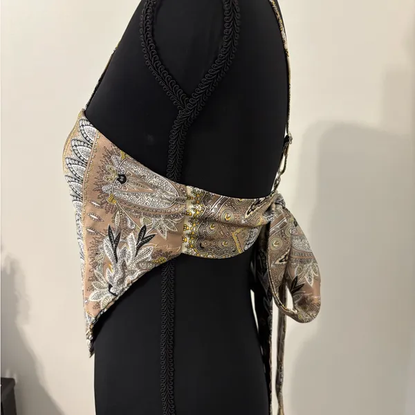 SheIn Halter top Brown Patchwork Size Small - Image 2
