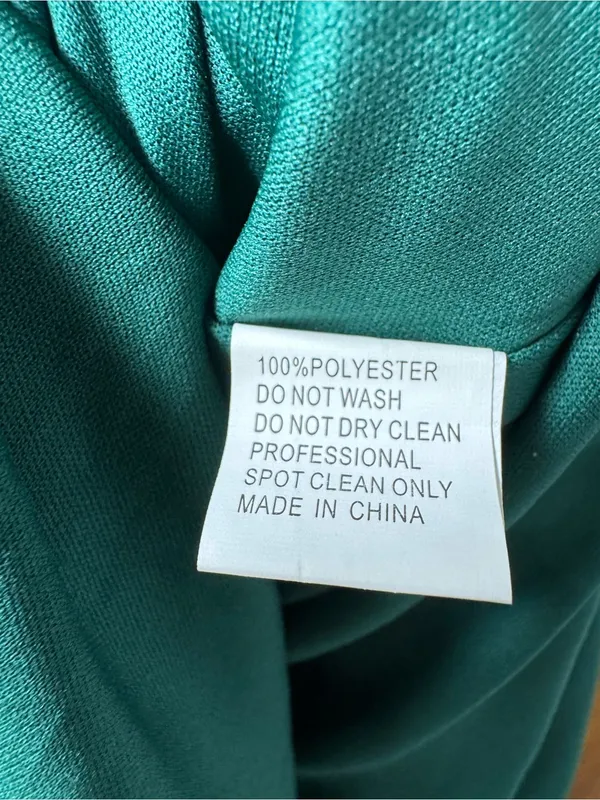 Ieena for Mac Duggal Long Sleeve Satin A-Line Maxi Dress Gown Emerald Green 10 - Image 7