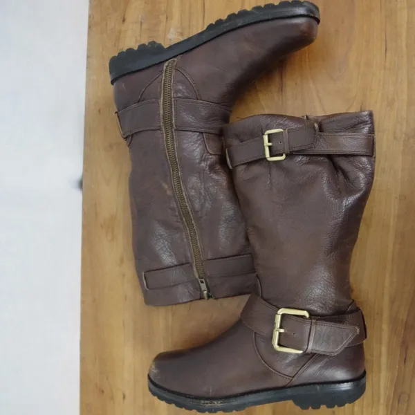 Kenneth Cole Gentle Souls Leather Side Zip Moto Fashion Boots Size 7M - Image 5