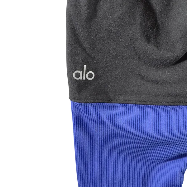359 | Alo Yoga Goddess Womens Small High Waist‎ Ribbed Leggings Black Blue - Image 3