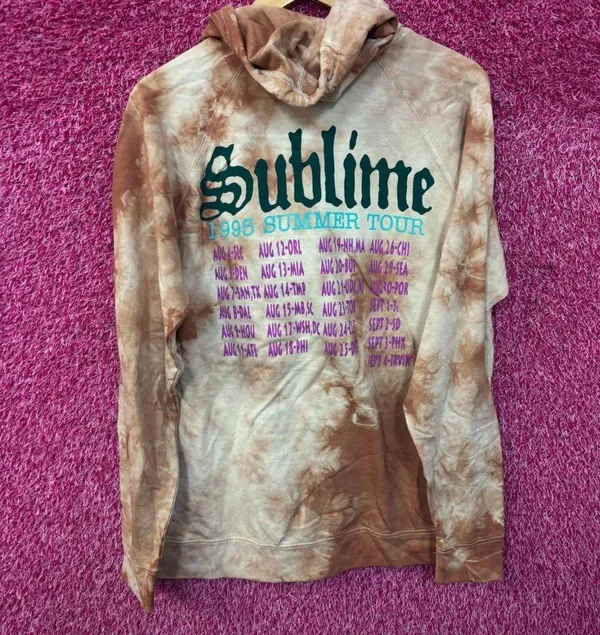 Sublime Sun 1995 Summer Tour Tie Dye Ska Rock Band Hoodie L - Image 3