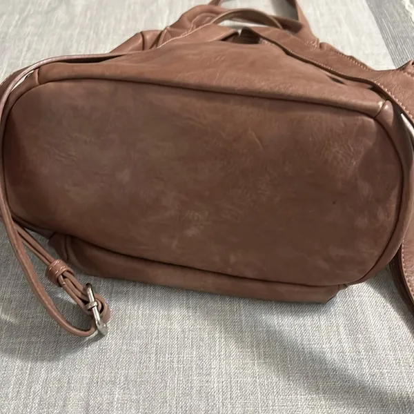 Urban Expressions Brown Faux‎ Leather Mini Backpack Convertible Crossbody Bag - Image 5
