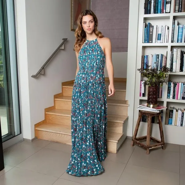 Fame and Partners The Sodalite Sleeveless Boho Pleated Maxi Dress Wedding Guest - Image 2