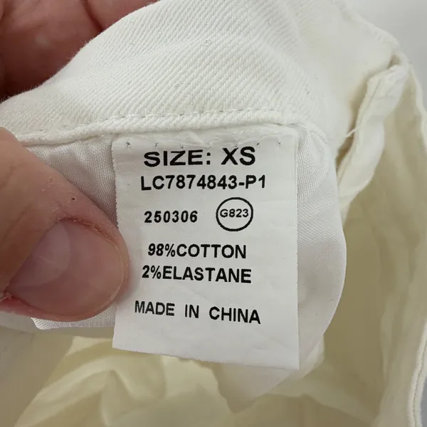 White High Waisted Barrel‎ Leg Tapered Jeans XS - Image 3