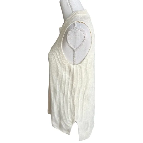 J.Crew cream sleeveless knit sweater tank NEW coastal timeless minimalist - Image 3