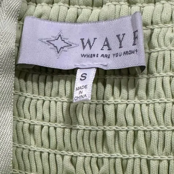 Wayf Green Gingham Plaid Midi Dress Women’s Small - Image 2