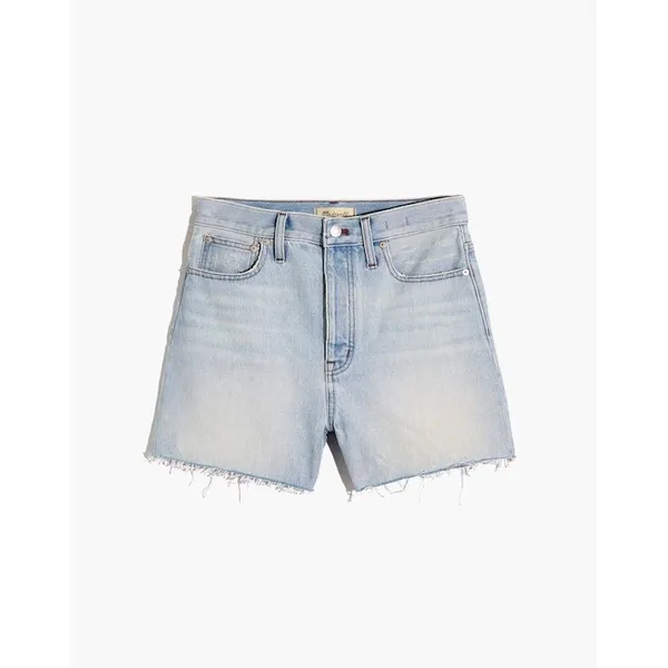 Madewell Denim The Momjean Short 28 Blue Fitzgerald Wash High Rise Button Fly - Image 12