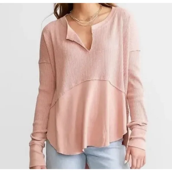 Free People We The Free Ottoman Slouchy Tunic Thermal Top Dusty Pink XS NWT - Image 5