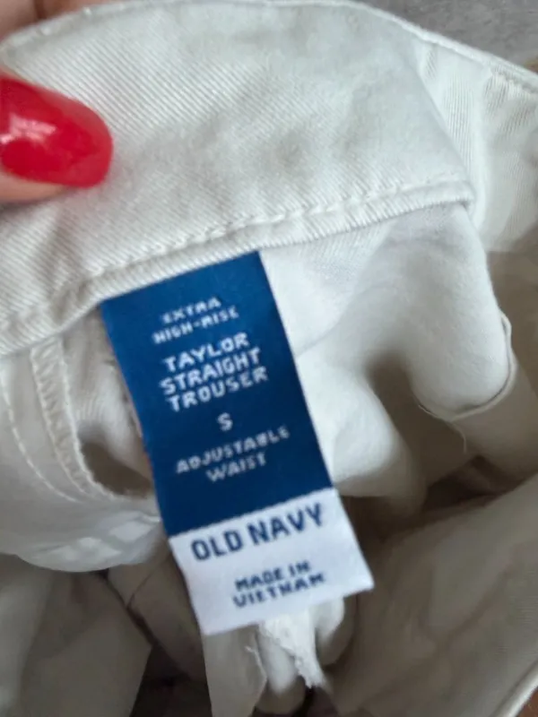 OLD NAVY Taylor Straight Beige High Rise Trousers Pants Size Small - Image 8