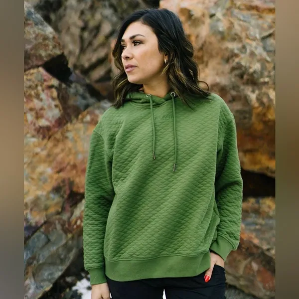 Zyia Active Pine Quilted Diamond Hoodie Women’s Size Medium - Image 5