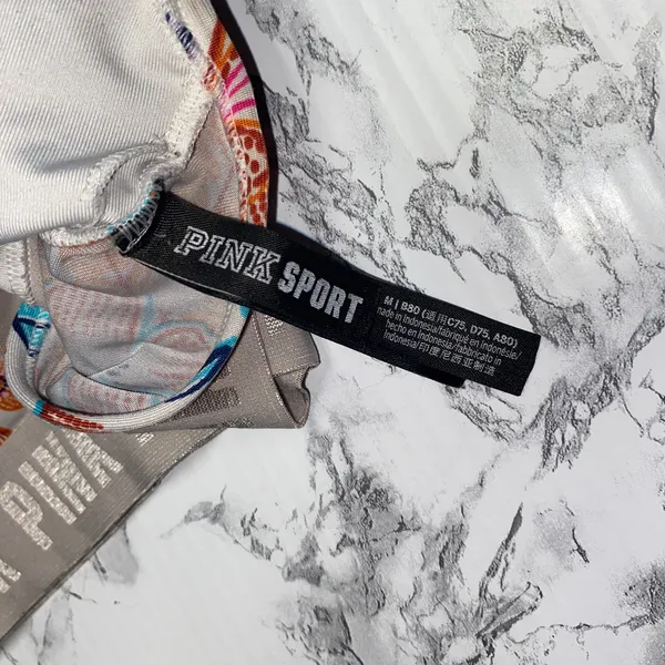 Victoria's Secret PINK Gray Floral Ultimate Lightly Lined Sports Bra Medium - Image 5