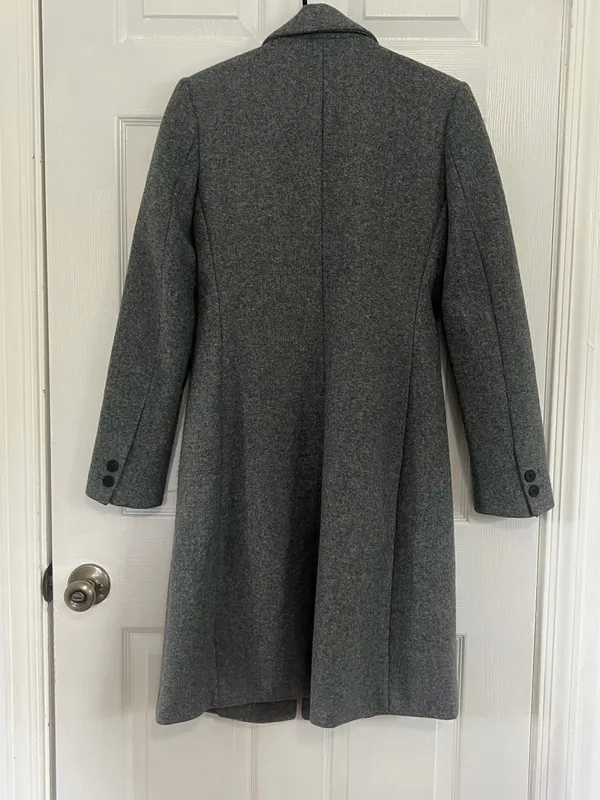ZARA Gray Longline Coat Tailored Blazer Quiet Luxury Old Money Minimalist XS - Image 3