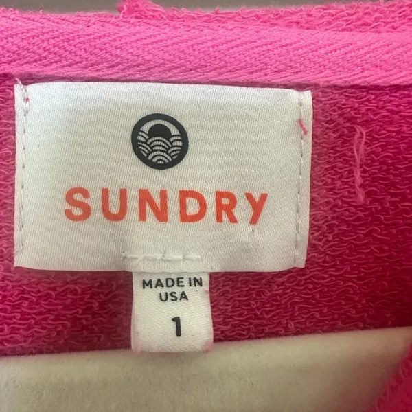 Sundry LA NY Sweatshirt Hoodie Raspberry Size 1 - Image 4
