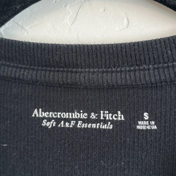 Abercrombie & Fitch | Soft A&F Ribbed Long Sleeve Thong Bodysuit in Black - Image 5